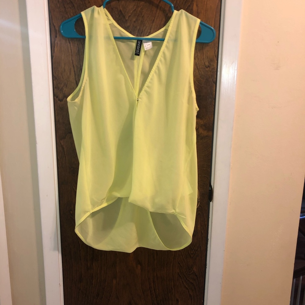 H&M sheer yellow top
